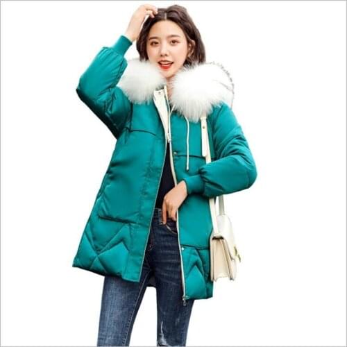 2019 Fashion Plus Size 2XL Down Jackets Women Winter Coat long Thicken Warm Cotton Padded Winter Jacket Women parkas Z210