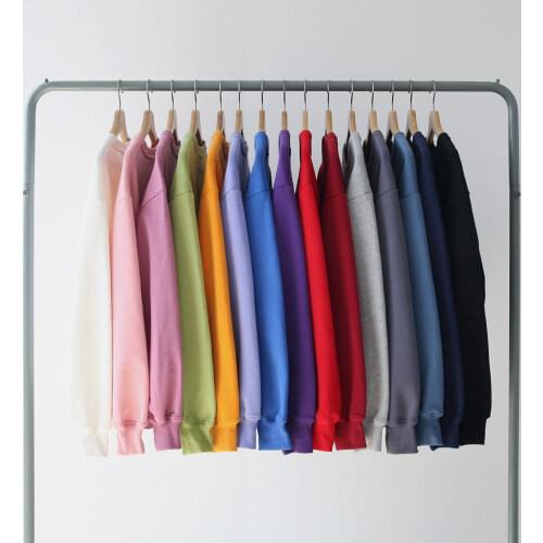 2021 Autumn Women Hoodies Thick Solid Pullovers Long Sleeve O-Neck Warm Cotton Hoodies Women Casual Loose Sweatshirts Femme Tops