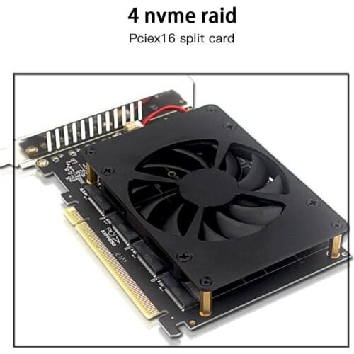 4 Sets Of NVME RAID PCI-E X16 Split Card PCI-EX16 NVME M.2 MKEY SSD RAID Array Expansion Adapter Motherboard PCI-E Split Card