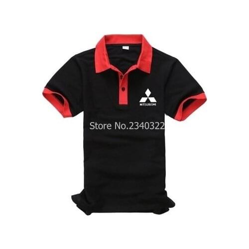 4S store car logo short-sleeved Mitsubishi polo shirts DIY uniforms clothing summer polos shirts