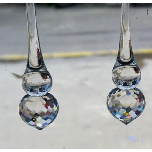 50pcs/lot +20*92mm AAA Clear Crystal Glass Suncatcher for Chandelier Pendants, Crystal Waterdrop parts Christmas Tree Decoration