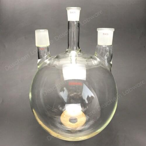 5000ml,3-neck,Glass Reaction Flask,Centrel 24/29 Socket,34/35 Socket & Cone Side