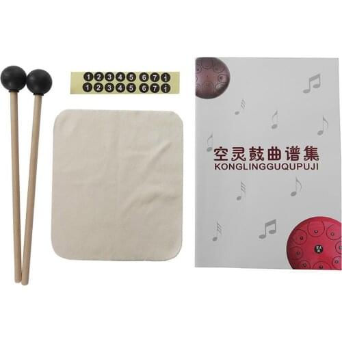 6" Handpan Tongue Drum and Music Book Gift Present for Boys Girls Black