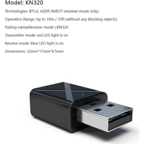 2in1 USB Wireless Bluetooth Transmitter Receiver Stereo Audio Music Adapter With 3.5mm Audio Cable For Home TV MP3 PC Car Speake