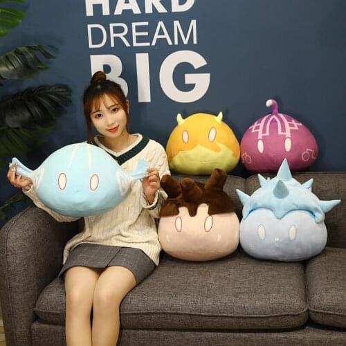 Large Genshin Shock Plush Toy Cute Slime Pillow Doll Soft Kawaii Anime Cushion Gift Decoration