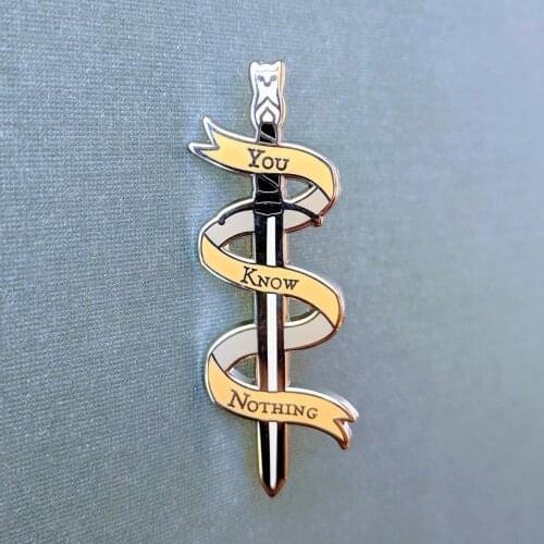 You Know Nothing Hard Enamel Pin Fashion Cartoon Warriors Sword Brooch Accessories Unique Funny Lapel Backpack Pins Jewelry Gif