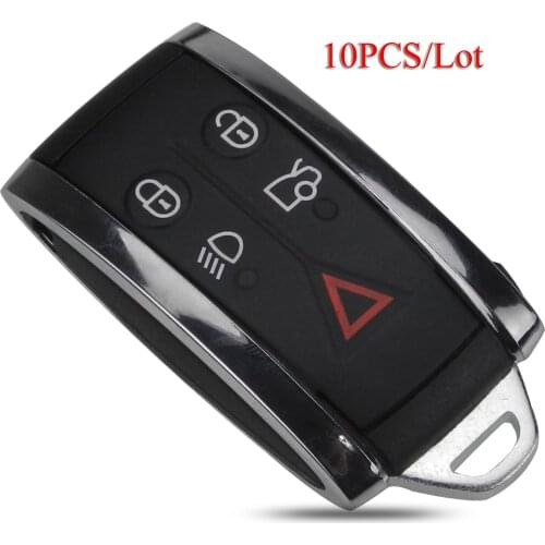 Kutery 10PCS/Lot Key Shell For Jaguar X XF XK XKR 5Buttons Remote Car Key Case Cover With Uncut Key Blade Blank