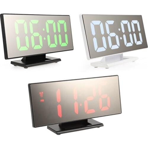 Digital Alarm Clock Led Mirror Clock Multifunction Snooze Display Time Night Lcd Light Table Desktop Reloj Despertador Usb Cable