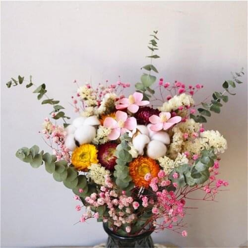 1 Bunch Colorful Dried Flowers Natural Dried Floral Plants Real Bouquets Mariage Home Decoration Photography Props Art Craft