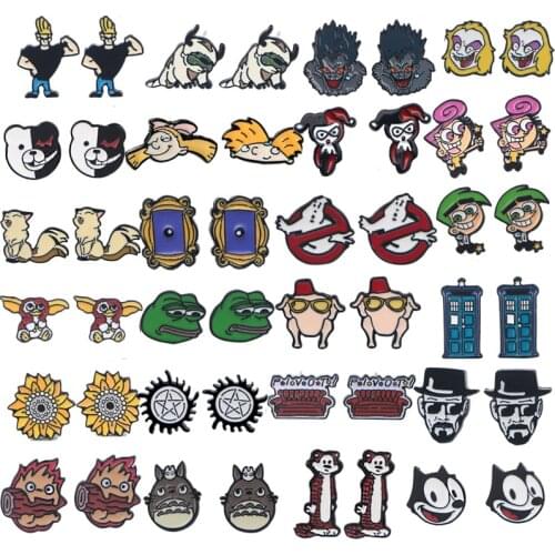 DZ806 Anime Friends TV Show kids Stud Earring Baby Stainless steel Earring Handmade Enamel Jewelry Girl Cute Earrings Gifts