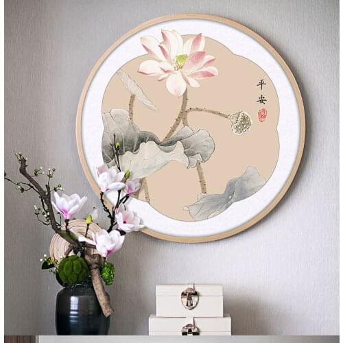 EECAMAIL 2020 New DIY Diamond Painting Handicraft No Frame Full Diamond Embroidery Chinese Style Lotus Home Decoration