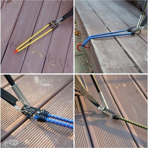 Durable 4 Pieces 43cm Heavy Duty Elastic Bungee Cord Outdoor Camping Hook Rope 3 Colors for Car Tents Hand Luggage Accessory