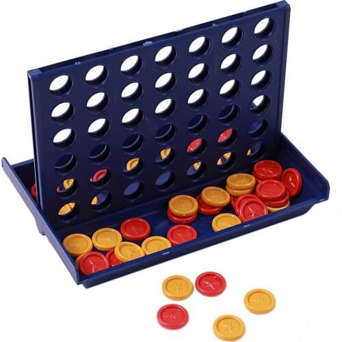Classic Educational Line Up Row Board Puzzle Toys Foldable Desktop Chess Game Four Color Board Game Parent Child Interaction Toy