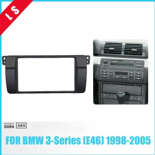 2DIN Car Stereo Fascia Dash CD Trim Installation Kit for BMW E46 2 din Car Radio Adaptor Frame Fascia for BMW 3 series 173*98mm