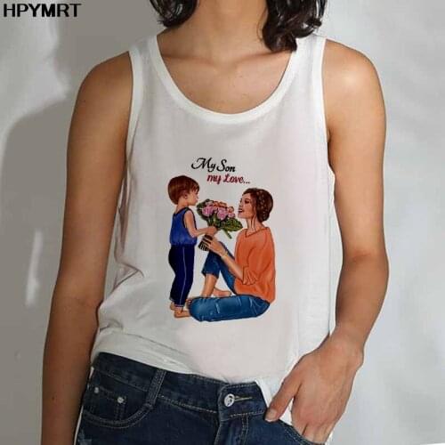 Tank Tops for Women Cartoon Mama Harajuku Girl Mom Love Kawaii Clothing Print Lady Graphic sleeveless Ladies Female Tee Top