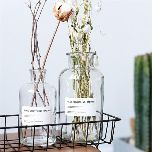 Minimalist Chic Glass Storage Jars Scandinavian Vogue Elegance Transparent Desk Storage Bottle Organizer Flower Container Decor