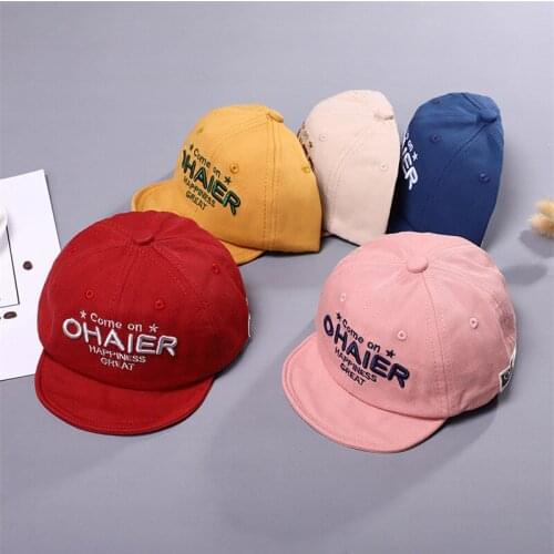 New childrens cap with embroidered letters baby hat soft brim baseball cap kids cotton hat Children aged 3-8 kids hats