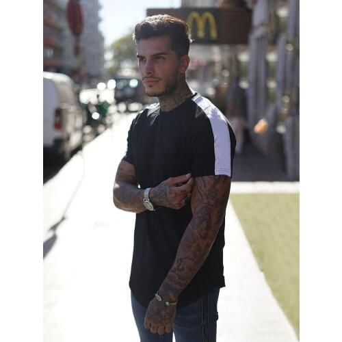 2019 New Brand Mens T-Shirts Summer Patchwork Cotton Short Sleeve T Shirts Fashion Casual Tee Shirts Male Fitness T shirt Homme