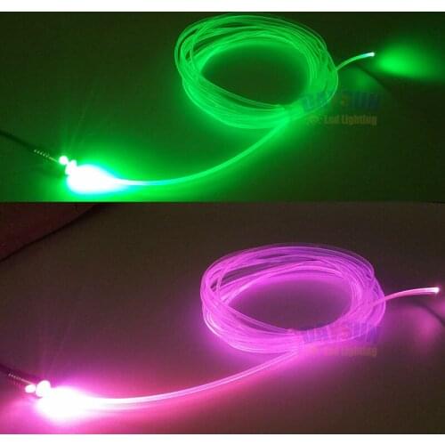 New Car Light Easy DIY Atmosphere Lighting Holder + 1m/2m/3m/4m/5m 3mm Side Glow Fiber Optic Cable with Skirt Car Interior Decor