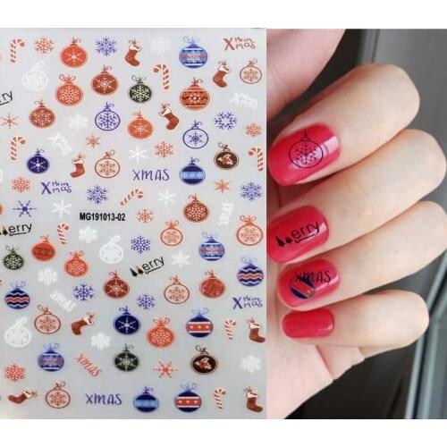 2019Christmas Nail Transfer Water Sticker Decal Elk Santa Beautiful Snowflake Nail Art Decor For Manicure Watermark Nail Sticker