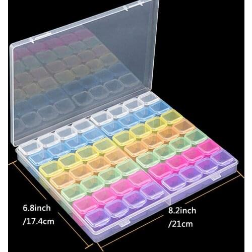 56/28 Slots Plastic Storage Box Diamond Painting Kits Nail Art Rhinestone Tools Beads Storage Boxes Case Organizer Holder Sale