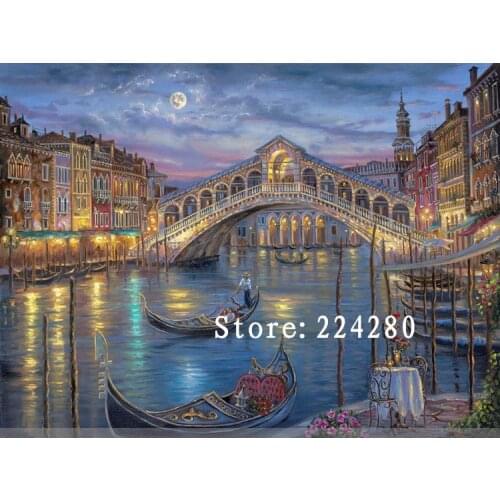 Venice Grand Canal Needlework,Embroidery,Town Scenic DIY 14CT Unprinted Cross stitch kits,Art Pattern Cross-Stitching Decor