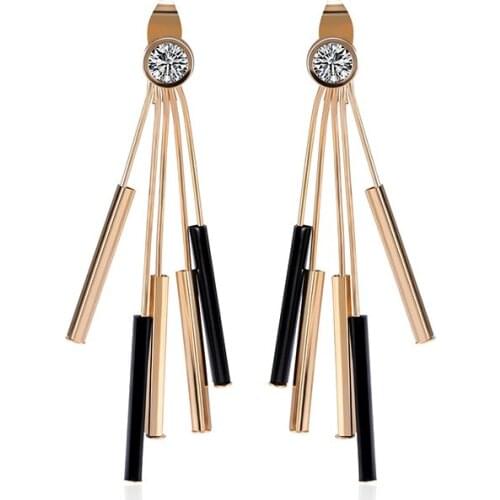 Classic Mix Color Drop Earrings For Women Men Gold Black Front Back Part Geometric Style Dangle Earrings Brincos Mujer Wholesale