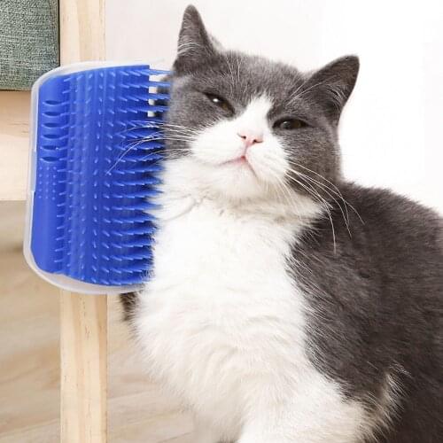 Pet Product for Cat Self Groomer Wall Brush Corner Cat Massage Self Groomer Comb Brush With Catnip Cat Rubs with a Tickling Comb