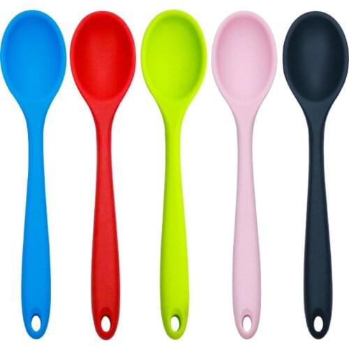 Teyaao Silicone spoon Large silicone mixing spoon Silicone Soup Spoon Kitchen Mixing Ladle Cooking Tool