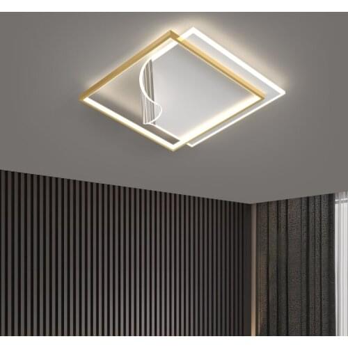 Modern Gold Geometry Art LED Ceiling Lights For Bedroom Living Room Kitchen Cafe Bar Restaurant Party Indoor Lighting Decoration