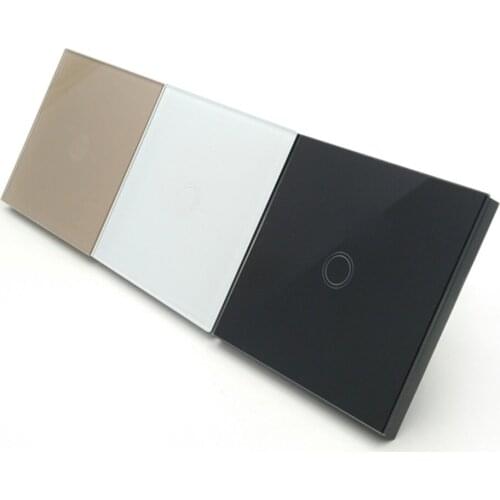 EU Standard Touch Switch 1 gang 1 Way Touch Screen Wall Switch Intelligent Home Switch for LED Light Black/White/Golden