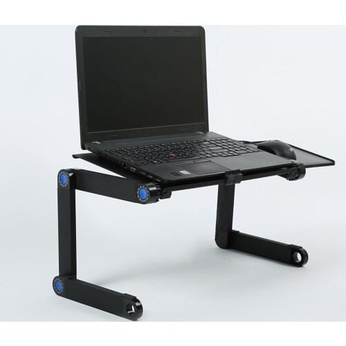 Adjustable Aluminum Laptop Desk Ergonomic Portable TV Bed Lap Desk Tray PC Table Stand Notebook Table Desk Stand with Mouse Pad
