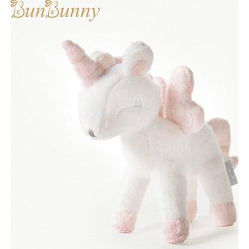 Standing Fluffy Unicorn Plush Stuffed Animal Toys with Wings Premium Baby Shower Gift Handmade Pink Horse Unicorn Soft Dolls