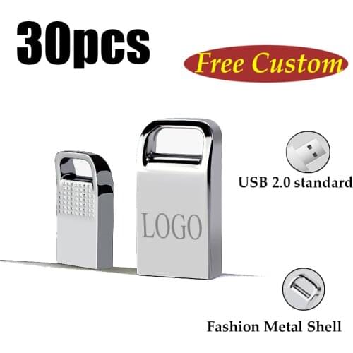 Customized LOGO High quality USB2.0 30PCS High Speed USB Flash Drive 8GB 16GB 32GB 64GB