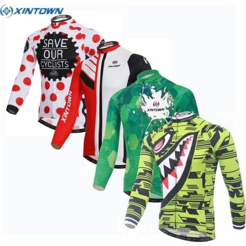 XINTOWN Men Team Ropa Ciclismo Cycling Jersey Long Sleeve Tops Comfortable Bicycle Racing Clothing Sports Wear