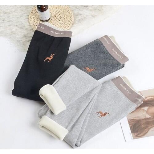 Women Cotton Winter Pants Thread Thickened Cashmere Winter Leggings Women Pure Cotton High Waist Legings S Lim Warm Leggings