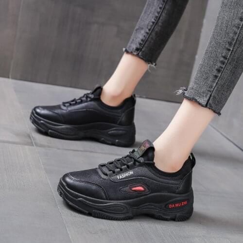 New Style Winter Black Hidden Wedge Casual Shoes Womens Boots Women Sneakers Short Plush Lace-Up Walking Shoe Zapatillas Mujer