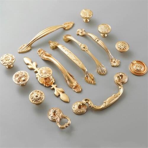 1pc American Light Luxury Golden Drawer Handle Copper Cabinet Door Handle Knobs Single Hole Wardrobe Brass Pulls
