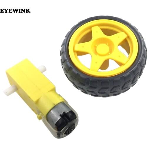 10set=10pcs Deceleration DC motor + 10pcs supporting wheels smart car chassis, motor/robot car wheels