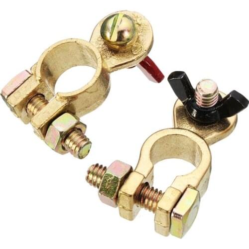 2Pcs Copper Car Battery Terminal Connector Battery Quick Release Battery Clamps for Most Vehicles Auto Replacement