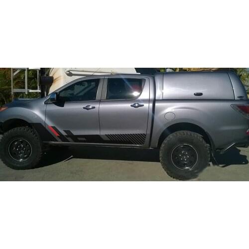 2 pieces include left and right stripe side door two color matching graphic vinyl cool car sticker fit for mazda bt50 2012-2019