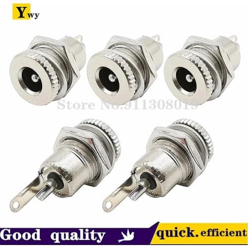 5pcs/10pcs DC-099 DC power socket 5.5*2.1 2.5 1.3 threaded high current metal charging socket