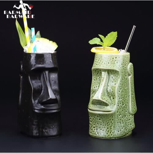 620ml Ceramic Tiki Mug Creative Porcelain Beer Wine Mug Cup Bar Tool