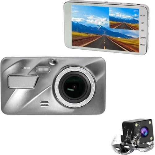 Dual lens Car camera recorder IPS 4 inch screen Ainina FHD 1080P Dashcam 153 degree wide angle view,night vision vehicle dvrs