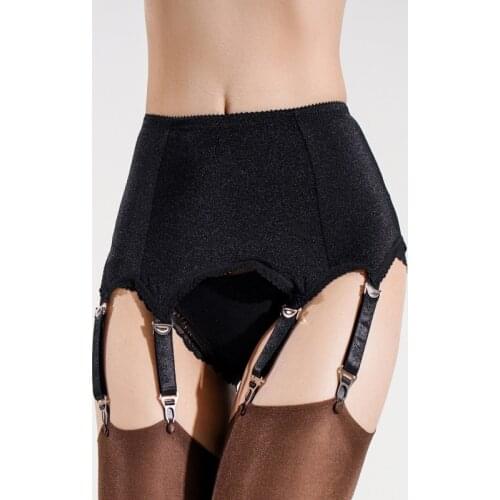 White Vintage Garter Belt with 6 Strap Metal Clips for Stockings Sexy Black Suspender Garter Belt XL XXL XXXL