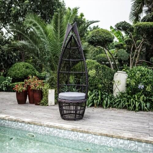 Freeshipping Lounger Outdoor Rattan Sofa Lying Bed Balcony Villa Outdoor PU Rattan Chairs