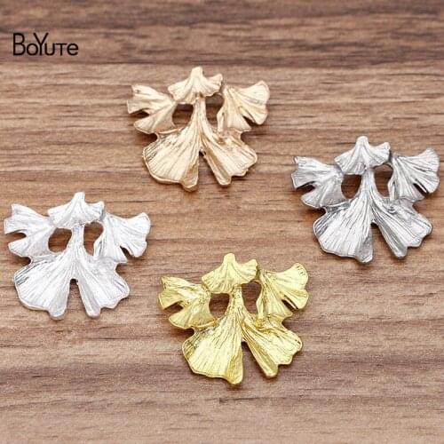 BoYuTe Wholesale (20 Pieces/Lot) 30*28MM Ginkgo Leaf Metal Alloy Diy Hand Made Jewelry Accessories Parts