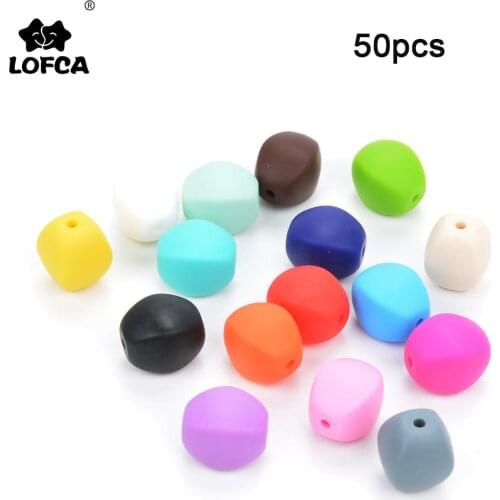LOFCA 50pcs Chunky Olive Shape Silicone Beads Food Grade Silicone Teething Toy Baby Silicone Beads Teething Necklace making