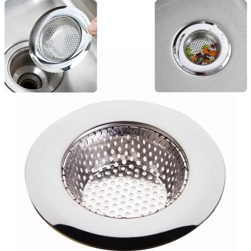 1PC Household Stainless Steel Sink Strainer Metal Filter Bath Drain Waste Screen Kitchen Supplies Bathroom Accessories