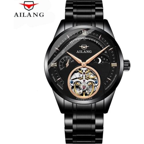 AILANG 2019 Clock Men Watches Top Brand Luxury 316L steel Tourbillon Automatic Mechanical Watch Men Skeleton Relogio Masculino